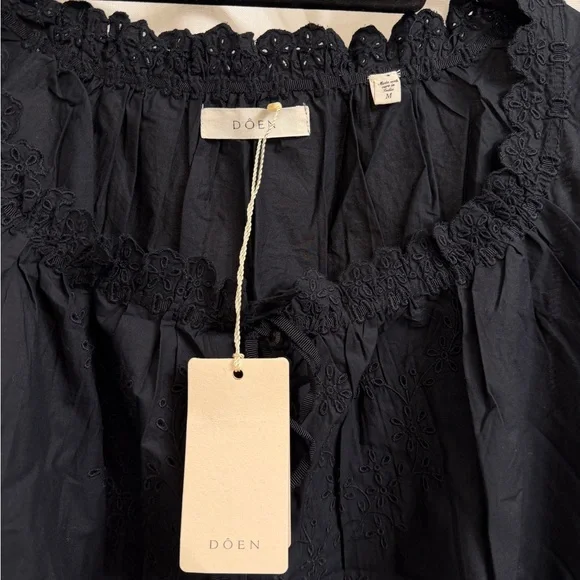 Doen Black Lace-Trimmed Blouse - Picture 3 of 5